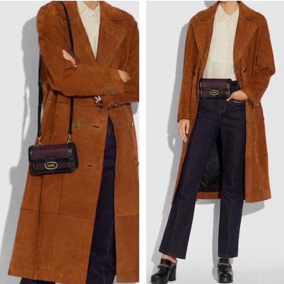 Coach Riley Convertible Bag Waist Belt Black Plum Pebbled Leather Bag - Picture 16 of 16